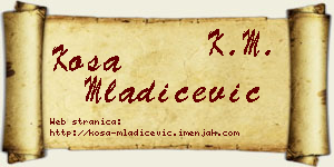 Kosa Mladićević vizit kartica